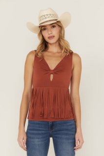 Special Offer Idyllwind Women's Bluebell Twist & Fringe Top | Pecan