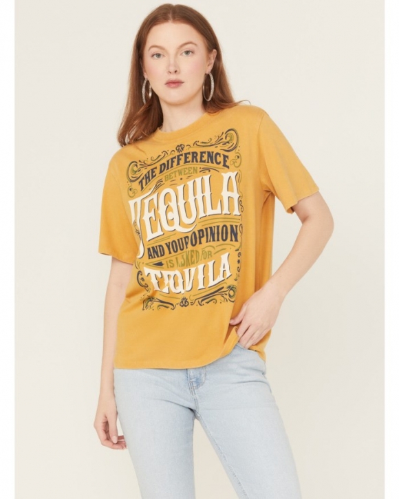 Special Offer Idyllwind Women's I Asked For Tequila Short Sleeve Graphic Tee | Dark Yellow