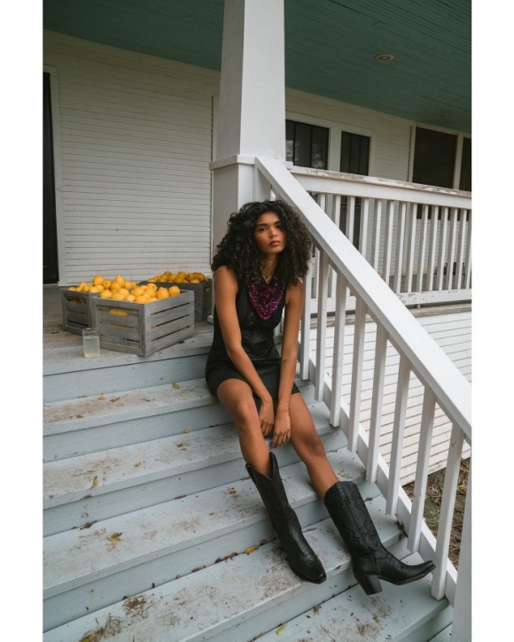 Special Offer Idyllwind Women's Bosley Midi Coated Lace Up Dress | Black