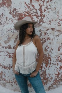 Special Offer Idyllwind Women's Briarwick Jacquard Print Fringe And Lace Tank Top | Ivory Special Offer Idyllwind Women's Briarwick Jacquard Print Fringe And Lace Tank Top | Ivory