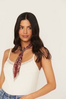 Special Offer Idyllwind Women's Amelia Chain Fringe Bandana Necklace | Red Special Offer Idyllwind Women's Amelia Chain Fringe Bandana Necklace | Red