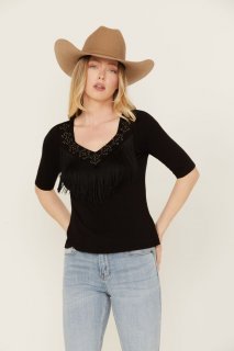 Special Offer Idyllwind Women's Linder Fringe Front Tree | Black Special Offer Idyllwind Women's Linder Fringe Front Tree | Black