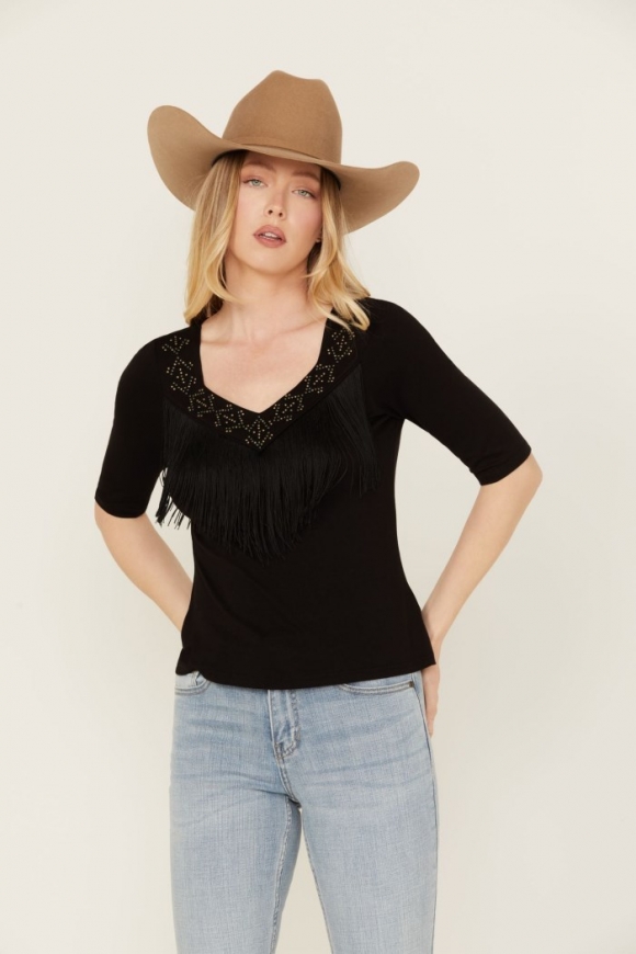 Special Offer Idyllwind Women's Linder Fringe Front Tree | Black Special Offer Idyllwind Women's Linder Fringe Front Tree | Black