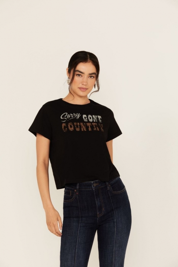 Special Offer Idyllwind Women's Sorry Gone Country Short Sleeve Cropped Graphic Tee | Black Special Offer Idyllwind Women's Sorry Gone Country Short Sleeve Cropped Graphic Tee | Black