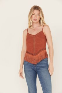 Special Offer Idyllwind Women's Briarwick Fringe Tank Top | Pecan Special Offer Idyllwind Women's Briarwick Fringe Tank Top | Pecan