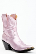 Special Offer Idyllwind Women's Tickled Metallic Pink Leather Fashion Western Booties - Round Toe | Pink