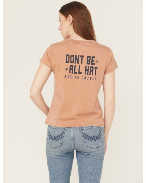Special Offer Idyllwind Women's Don't Be All Hat Short Sleeve Graphic Tee | Pecan