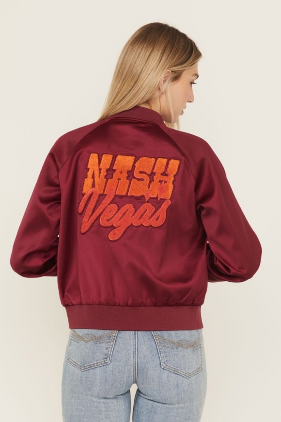 Special Offer Idyllwind Women's Nash Vegas Satin Bomber | Maroon