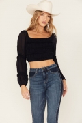 Special Offer Idyllwind Women's Nash Romantic Ruffle Crop Top | Indigo