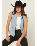 Special Offer Idyllwind Women's Mavert Suede Fringe Vest | Light Blue Special Offer Idyllwind Women's Mavert Suede Fringe Vest | Light Blue