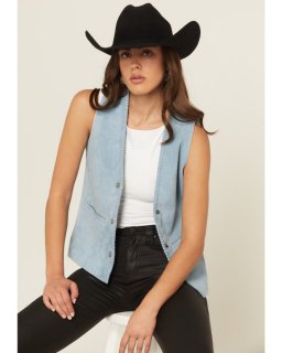 Special Offer Idyllwind Women's Mavert Suede Fringe Vest | Light Blue Special Offer Idyllwind Women's Mavert Suede Fringe Vest | Light Blue