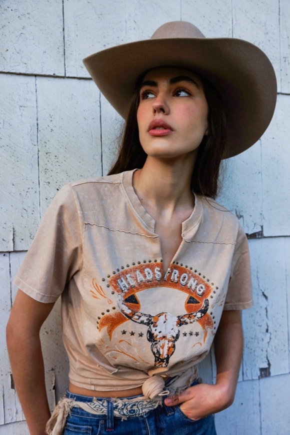 Special Offer Idyllwind Women's Max Headstrong Short Sleeve Graphic Tee | Wheat Special Offer Idyllwind Women's Max Headstrong Short Sleeve Graphic Tee | Wheat