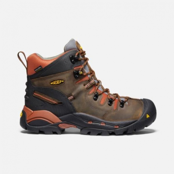 Keen | Men's Pittsburgh 6" Waterproof Boot (Soft Toe)-Cascade Brown/Bombay Brown