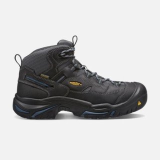 Keen | Men's Braddock Waterproof Mid (Soft Toe)- Raven/Estate Blue