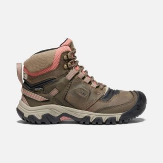 Keen | Women's Ridge Flex Waterproof Boot-Timberwolf/Brick Dust