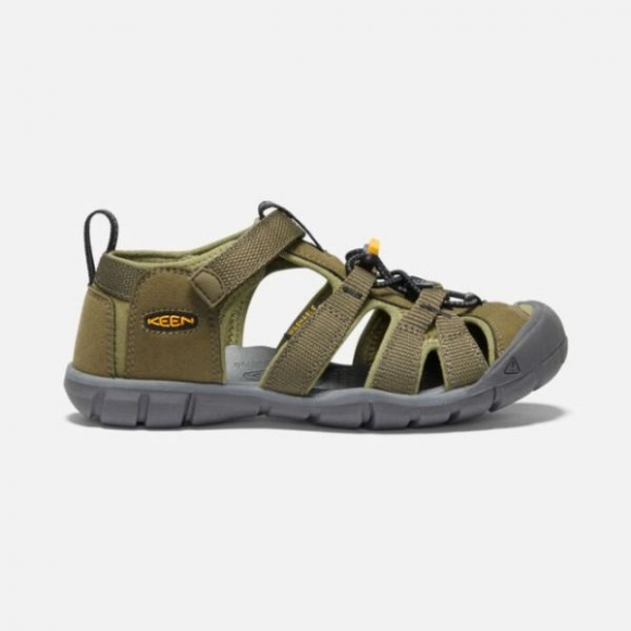 Keen | Big Kids' Seacamp II CNX-Military Olive/Saffron