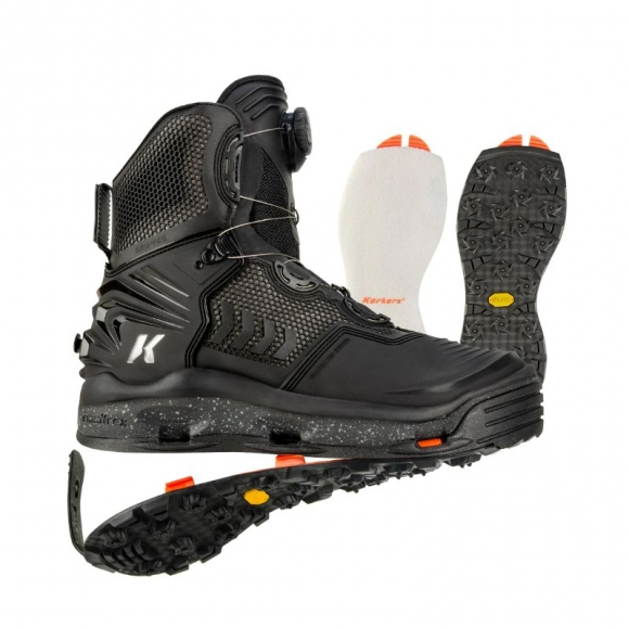 KORKERS STYLISH OUTLET MEN'S RIVER OPS BOA-FELT & VIBRAM XS TREK SOLES