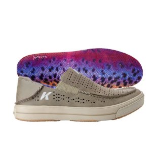 KORKERS STYLISH OUTLET MEN'S FISH MOC - RAINBOW TROUT VENTED LEATHER