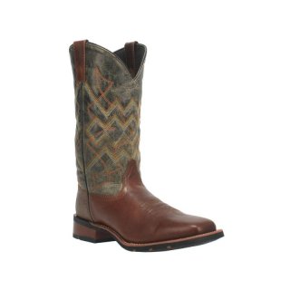LAREDO MEN'S GLAVINE WESTERN BOOTS - BROAD SQUARE TOE-BROWN | NEW ARRIVALS