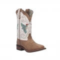 LAREDO WOMEN'S 11" HUMMINGBIRD EMBROIDERED STUDDED WESTERN PERFORMANCE BOOTS - BROAD SQUARE TOE-WHITE | NEW ARRIVALS