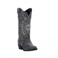 LAREDO WOMEN'S SILVER STARBURST WESTERN BOOTS - SNIP TOE-BLACK | NEW ARRIVALS