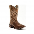 LAREDO WOMEN'S LEOPARD PRINT WESTERN PERFORMANCE BOOTS - BROAD SQUARE TOE-CHOCOLATE | NEW ARRIVALS