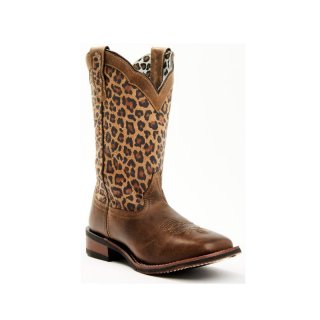 LAREDO WOMEN'S LEOPARD PRINT WESTERN PERFORMANCE BOOTS - BROAD SQUARE TOE-CHOCOLATE | NEW ARRIVALS