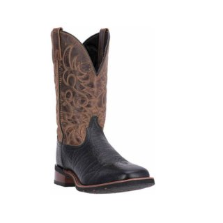 LAREDO MEN'S TWO TONED EMBROIDERED WESTERN BOOTS-BLACK | NEW ARRIVALS