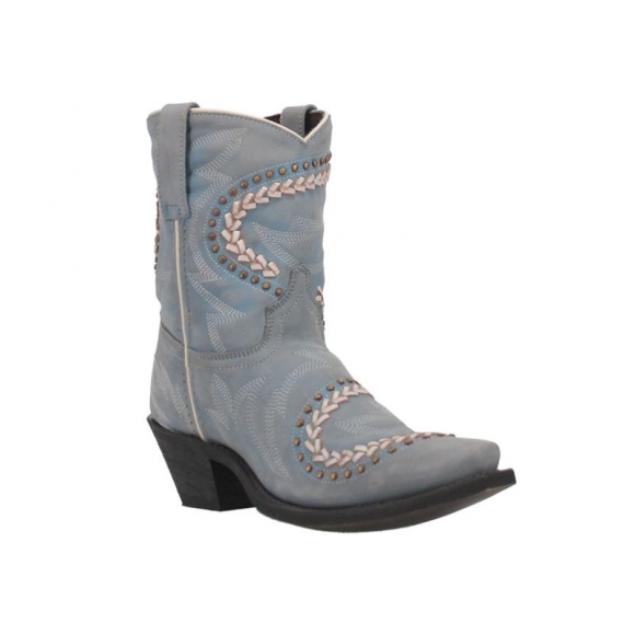 LAREDO WOMEN'S FANCY LEATHER WESTERN BOOT - SNIP TOE-LIGHT BLUE | NEW ARRIVALS