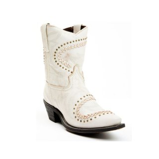 LAREDO WOMEN'S BONE EMBELLISHED BOOTIES - SNIP TOE-OFF WHITE | NEW ARRIVALS