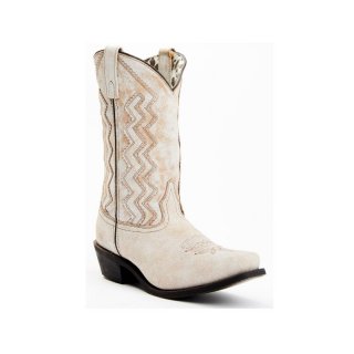 LAREDO WOMEN'S RUSTIC BONE OVERLAY WESTERN BOOTS - SQUARE TOE-OFF WHITE | NEW ARRIVALS