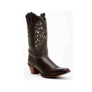 LAREDO WOMEN'S HEART ANGEL WING COWBOY WESTERN BOOT - SNIP TOE-DARK BROWN | NEW ARRIVALS