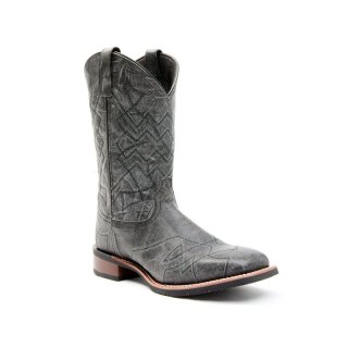 LAREDO MEN'S CHARCOAL GEO STITCH WESTERN BOOTS - BROAD SQUARE TOE-CHARCOAL | NEW ARRIVALS