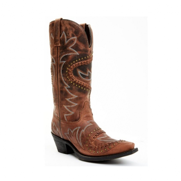 LAREDO WOMEN'S DISTRESSED SIDEWINDER WESTERN BOOTS - SNIP TOE-TAN | NEW ARRIVALS