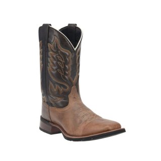 LAREDO MEN'S MONTANA WESTERN BOOTS - BROAD SQUARE TOE-BROWN | NEW ARRIVALS