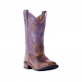 LAREDO WOMEN'S LOLA PURPLE TAN INLAY WESTERN PERFORMANCE BOOTS - SQUARE TOE-TAN | NEW ARRIVALS