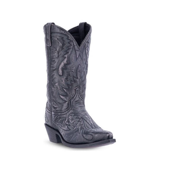 LAREDO MEN'S GARRETT DISTRESSED WESTERN BOOTS-BLACK | NEW ARRIVALS