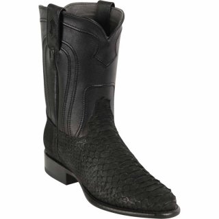 Los Altos Men's Black Snakeskin Roper Boots | Black