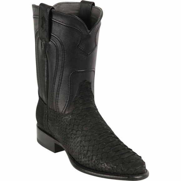 Los Altos Men's Black Snakeskin Roper Boots | Black