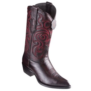 Los Altos Men's Black Cherry Ostrich Belly Cowboy Boots J-Toe | Black Cherry