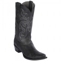 Los Altos Men's Ostrich Leg Snip Toe Western Boots | Black