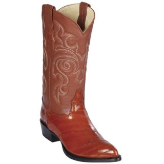 Los Altos Men's Eel Skin Western Boots - Cognac | Cognac