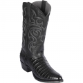 Los Altos Men's Black Caiman Cowboy Boots | Black