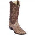 Los Altos Men's Moka Ostrich Boots R-Toe | Moka