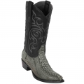 Los Altos Men's Rustic Black Ostrich Leg Boots | Rustic Black