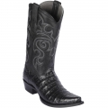 Los Altos Men's Black Caiman Cowboy Boots | Black