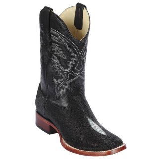 Los Altos Men's Square Toe Stingray Boots | Black