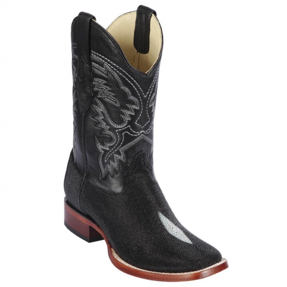 Los Altos Men's Square Toe Stingray Boots | Black
