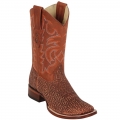 Los Altos Men's Square Toe Shark Skin Cowboy Boots | Cognac