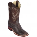 Los Altos Men's Brown Caiman Hornback Boots | Brown